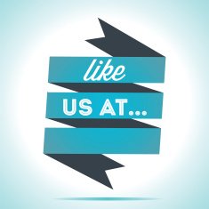 Like us at banner - Raster image