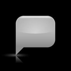 Gray speech bubble sign glossy icon rectangle pictogram web button