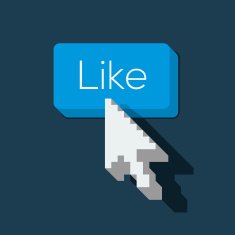 Like us Button with Arrow Shaped Cursor