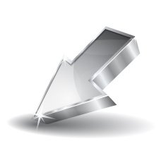 3d Glossy Silver Pointer Vector Icon N2