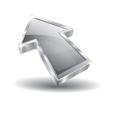 3d Glossy Silver Pointer Vector Icon N3