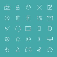 SEO stroked interface icon set