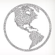 Globe on triangular node royaltfree vecotr graphic N4
