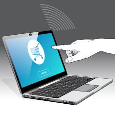 Touchscreen Laptop accessing online shopping N2