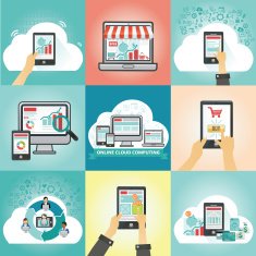 internet and online cloud computing web kit