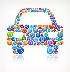 Car Front on Social Networking & Internet Color Buttons