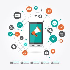 Mobile Marketing Concept with Smart Phone and Icons N2
