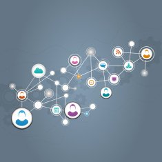 People network background with communication icons N5