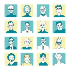 People Avatar Set Blue and Yellow