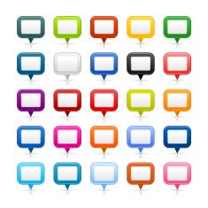 Map pin icon blank rounded square satin color button