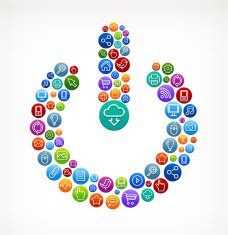 Power with Social Networking & Internet Color Buttons