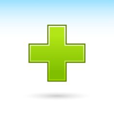 Plus sign green icon web internet button