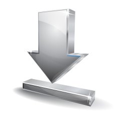 3d Glossy Silver Download Vector Icon