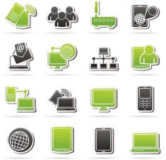 Communication and technology equipment icons N3
