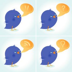 Set of Bluebirds with a Bubble Speech
