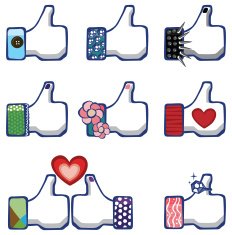 Social Media Like icon with different personalities