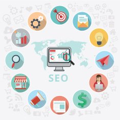 seo or search engine optimization icons