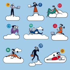 Cloud Computing Silhouettes Color N2