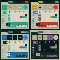 Flat style user interface templates free image download