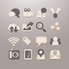 Social media icons vector - Grace Series N4