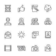 Social media Thin Line icons N2