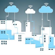 Cloud Computing Connectivity Paper Cutout City Network