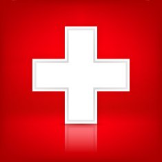 White Cross 1 credits Plus Sign Medical Symbol Switzerland Flag N2