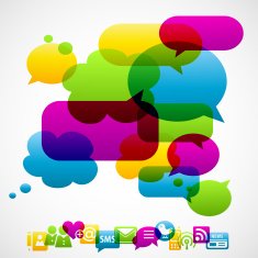 Speech bubbles composition