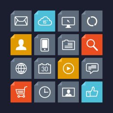 Vector set of flat user interface elements N2