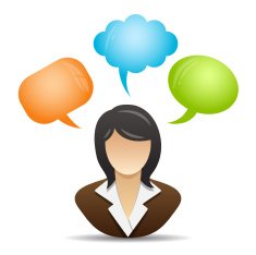 Speech bubble - Business woman