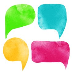 Watercolor colorful speech bubbles N2