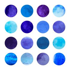 Bright blue watercolor spots background Watercolour blots