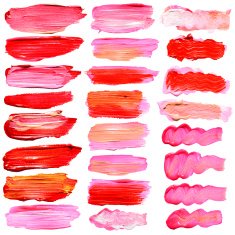 Set of cosmetic texture various shapes stains isolated on white