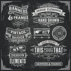 Blackboard Banners Badges and Frames