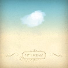 Vintage sky old paper background with cloud frame