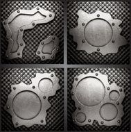 Vector metal background set
