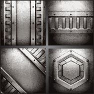 Vector metal background set N2