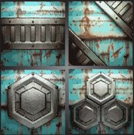 Vector metal background set N4