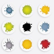 set of abstract colorful drop pattern plate