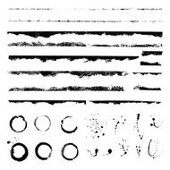 Grunge lines and splatters set