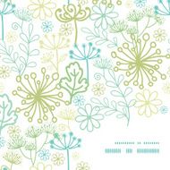 Vector mysterious green garden frame corner pattern background N2