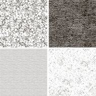 four seamless black and white fabric patterns N5