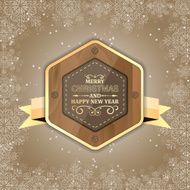 Merry Christmas and Happy New Year label