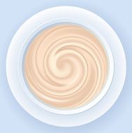 Vector background of gently pink cream in white jar