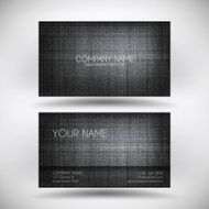 Business Card Template with Black Canvas Texture