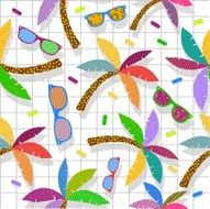 Retro vintage hipster summer 80s pattern backdrop N2