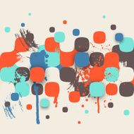 Abstract Texture with Squares and Paint Splashes
