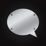 Silver speech bubble on dark background