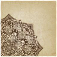 floral brown round ornament N2