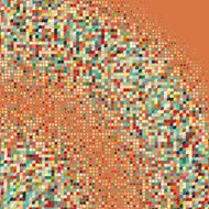 Flat colored ornament with retro halftone dots N2